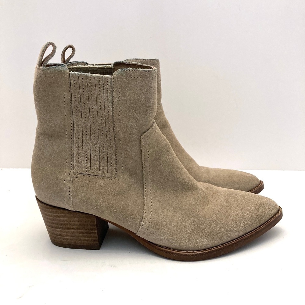 Madewell The Western Ankle Boot Tan‎ Suede Womens 6.5 Stretch Pointed Toe